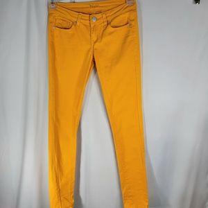 V.I.P. Orange/Yellow Five Pocket Skinny Jeans Size 1/2 US Size Small
